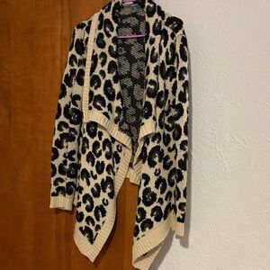 Leopard Print Open Front Cardigan